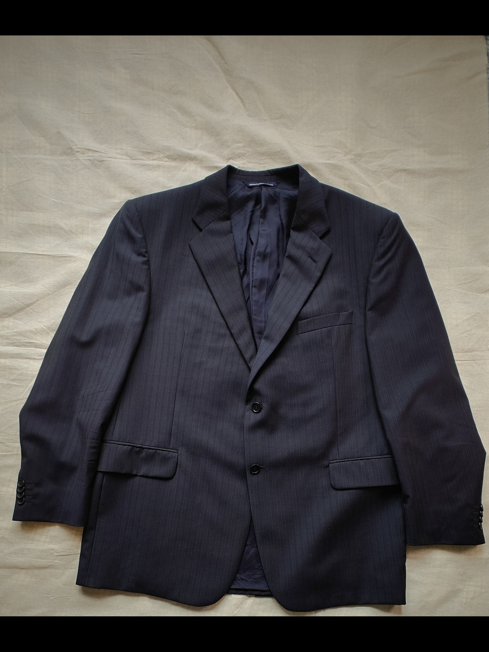 Coppley Loro Piana Super 110s Wool Suit Jacket Sport Coat Blazer Navy Pinstripe